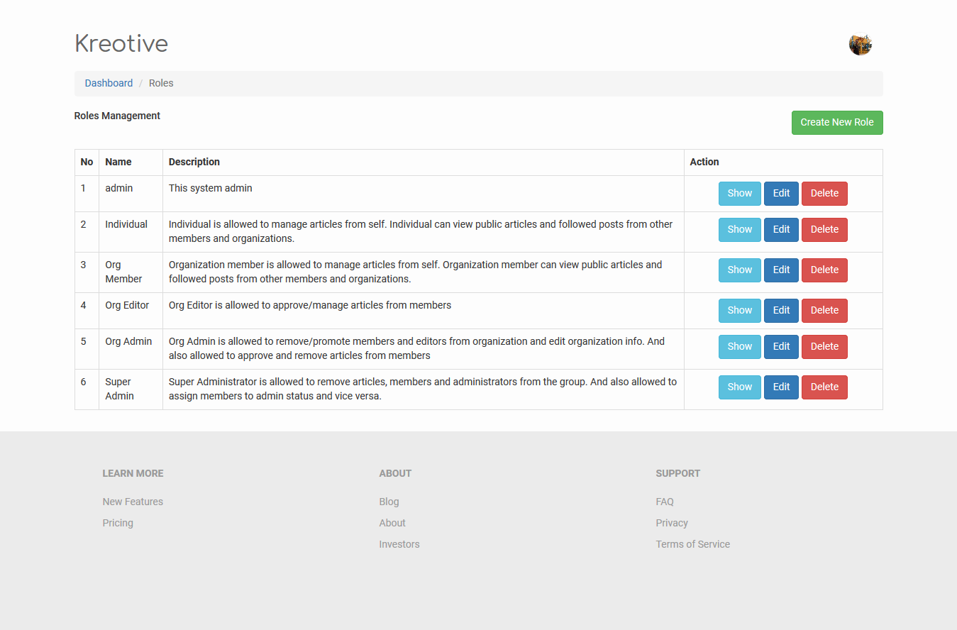 Kreotive: Group-wise micro-blogging application on Laravel framework
